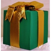 Polyester Fabric Giant Green Gift box w/ gold bow