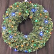 2' Pre-Lit Battery Operated LED Sequoia Wreath
