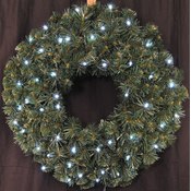 2' Pre-Lit Battery Operated LED Sequoia Wreath