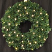 2' Pre-Lit Battery Operated LED Sequoia Wreath