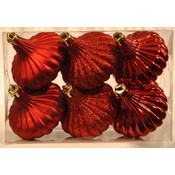 6 PK Red Ridged Onion Ornaments
