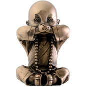 3.5" Figurine - Joyful  Monk - Speak No Evil