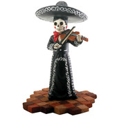Figurine- Mariachi Band (Black)- Female Violin Player