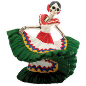 Figurine - Day of the Dead Dancing Senorita Green