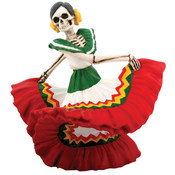Figurine - Day of the Dead Dancing Senorita Red