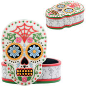 Day of the Dead Skull Box w/ Removable Lid