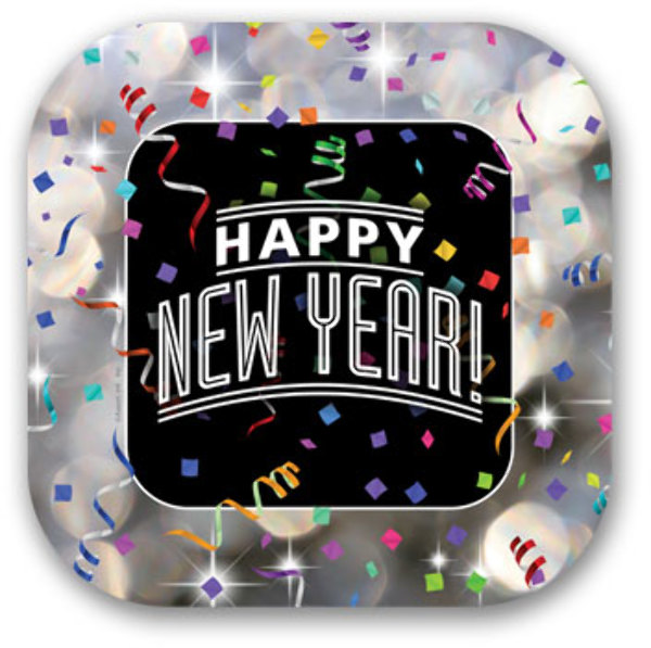 Wholesale 7" Fat Toad Happy New Year Plate - 8 Count(24x$1.21)