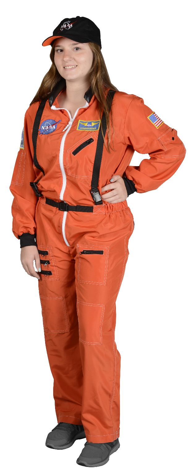 Adult Astronaut Suit, W / Embroidered Cap LRG (Orange)(6x$42.14)
