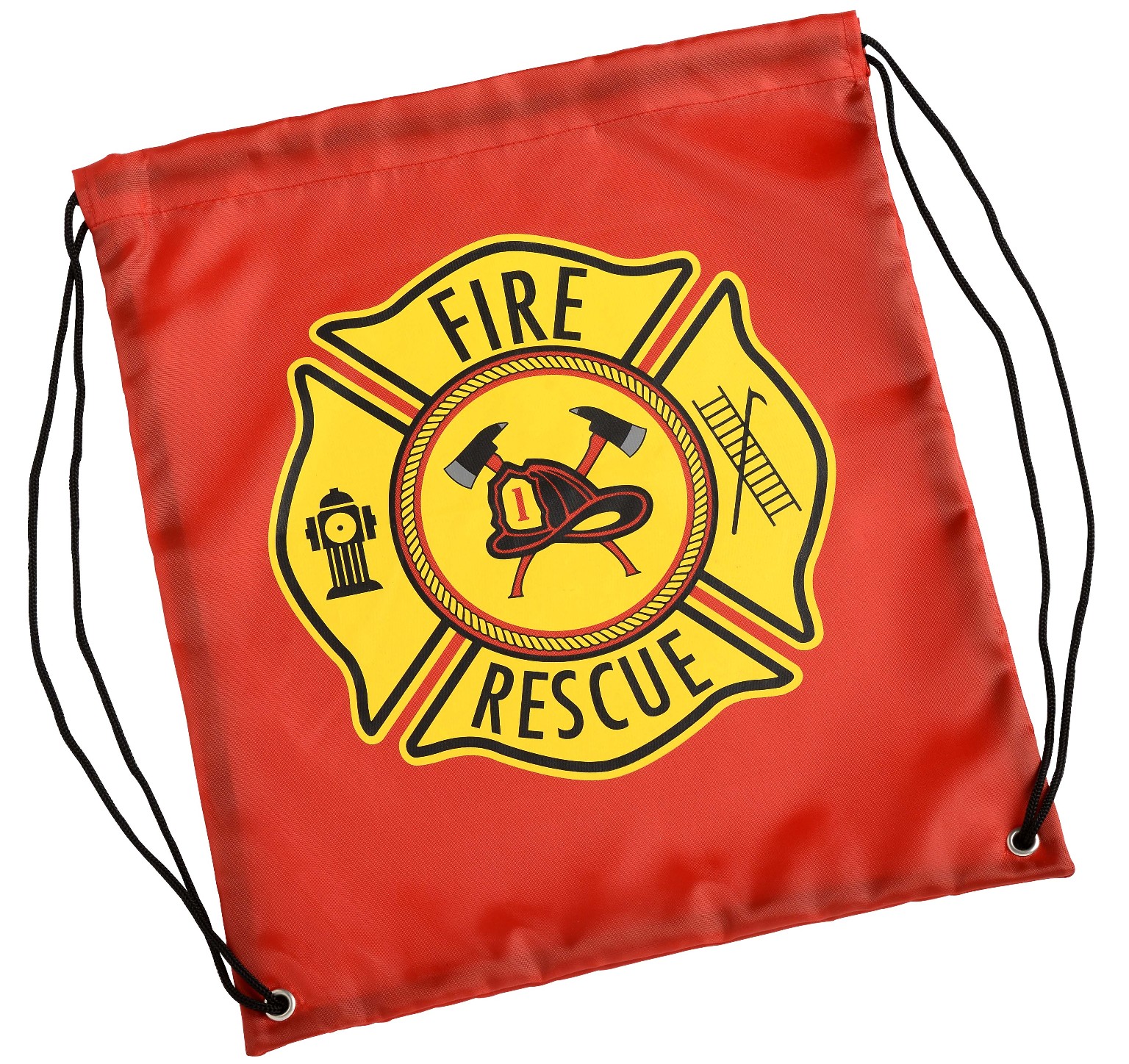 Wholesale Drawstring Backpack Firefighter (Red)(6x$3.51)