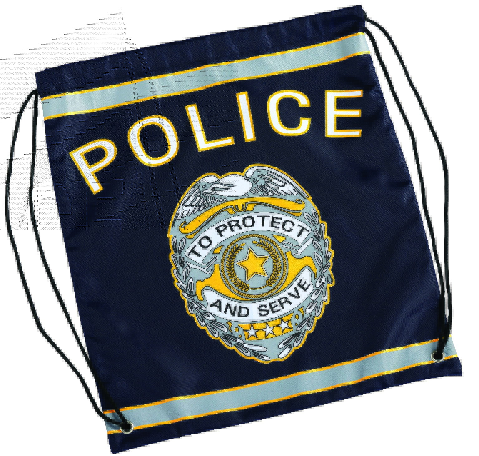 Wholesale Drawstring Backpack Police (Navy Blue)(6x$3.51)