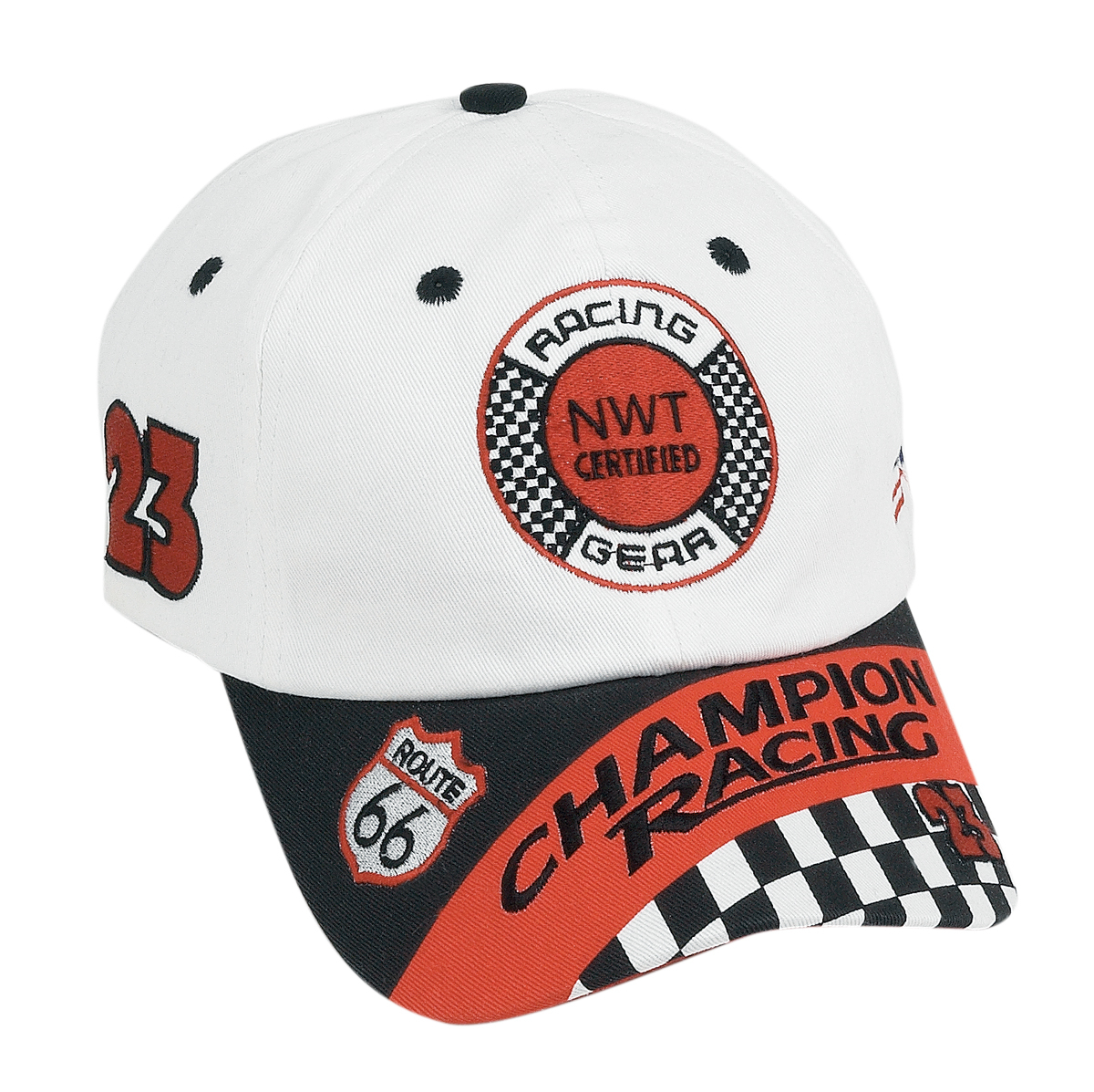 Jr. Champion Racing, Cap Only, Black / White, Adj Youth Size(6x$5.88)