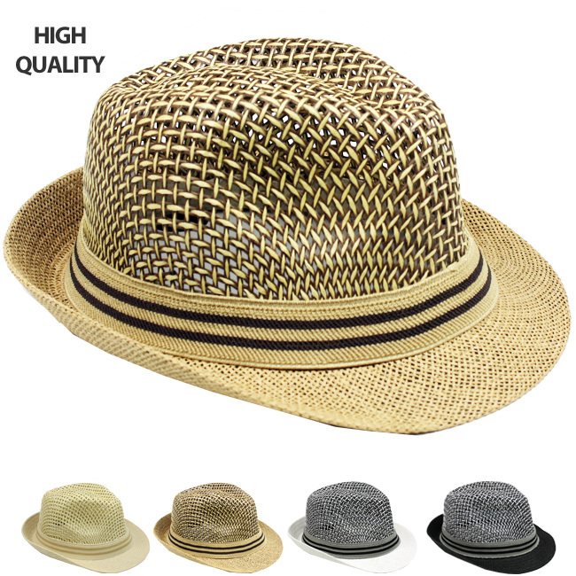 Wholesale Tan Black Fedora Hat | DollarDays