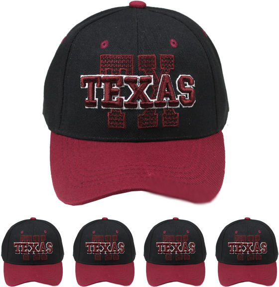 Wholesale Texas Baseball Cap With Pre-Curved Visor (SKU 1988985) DollarDays