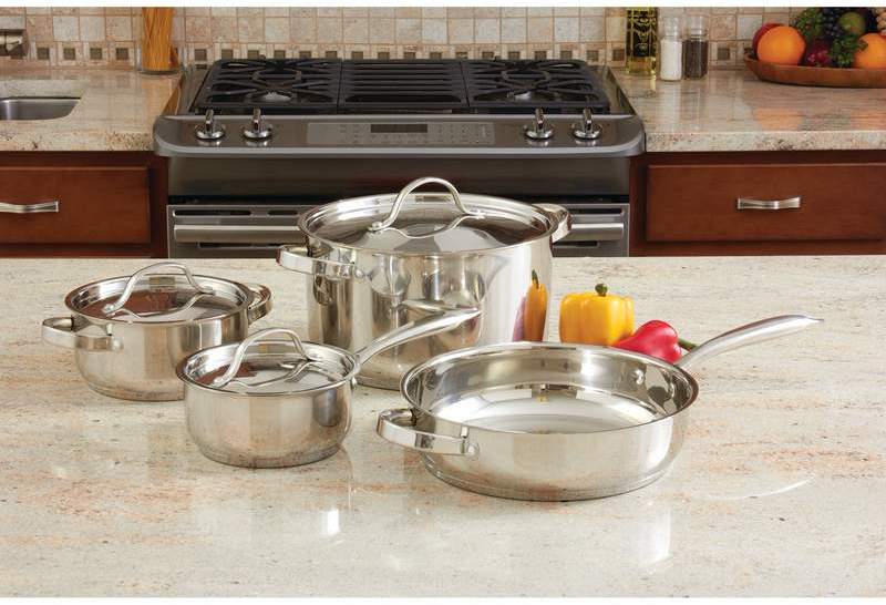 Ever Clad 7 Piece Heavy Duty Stainless Steel Cookware Set