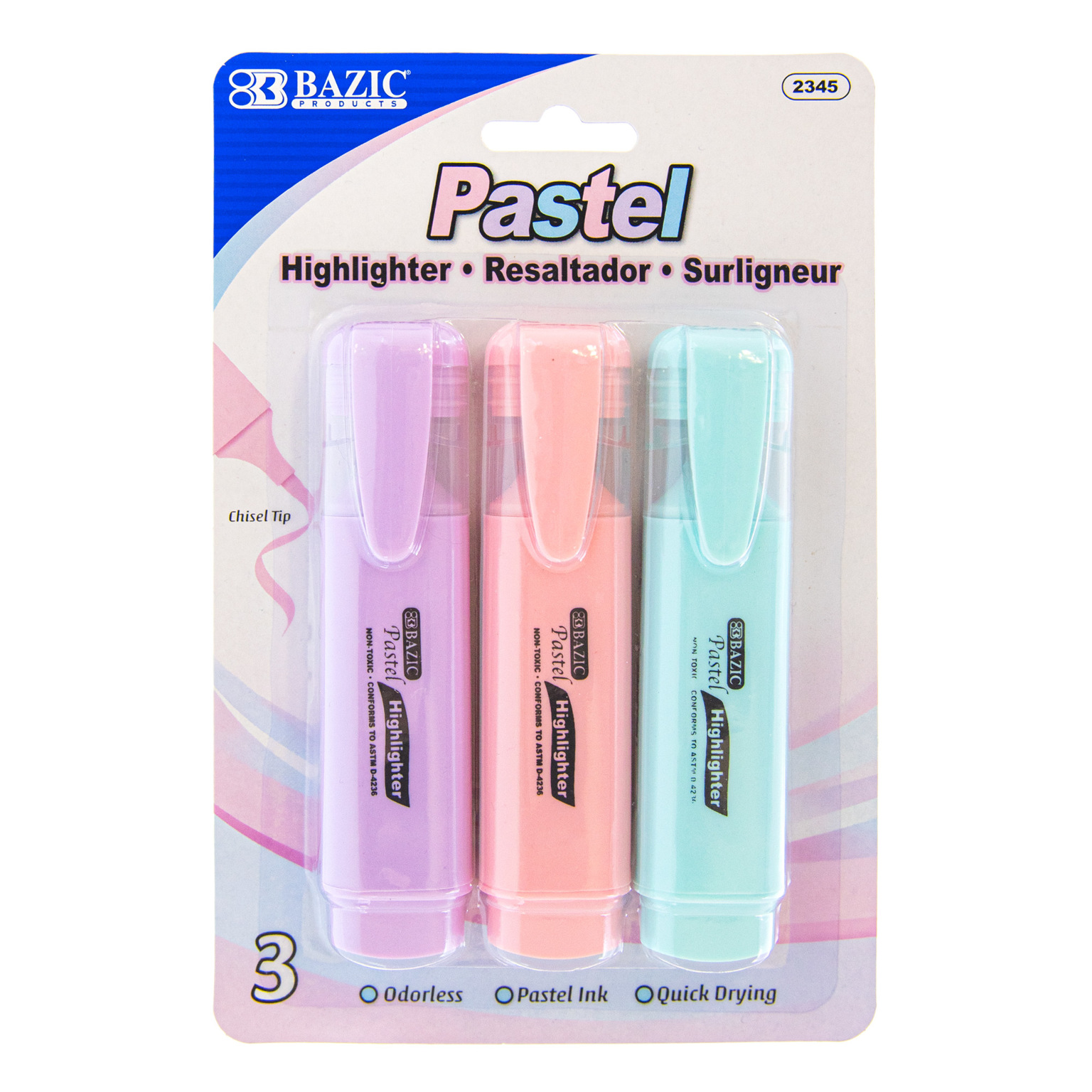 Wholesale Pastel Highlighters in Packs of 3 - DollarDays
