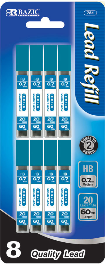 Bazic 781   20 Ct. 0.7mm Mechanical Pencil Leads (8/pack) Pack of 24