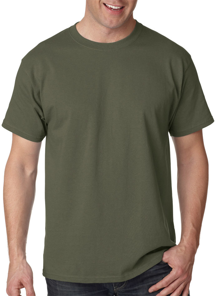 Wholesale Hanes Adult Tagless T-Shirt - Fatigue Green ( | DollarDays
