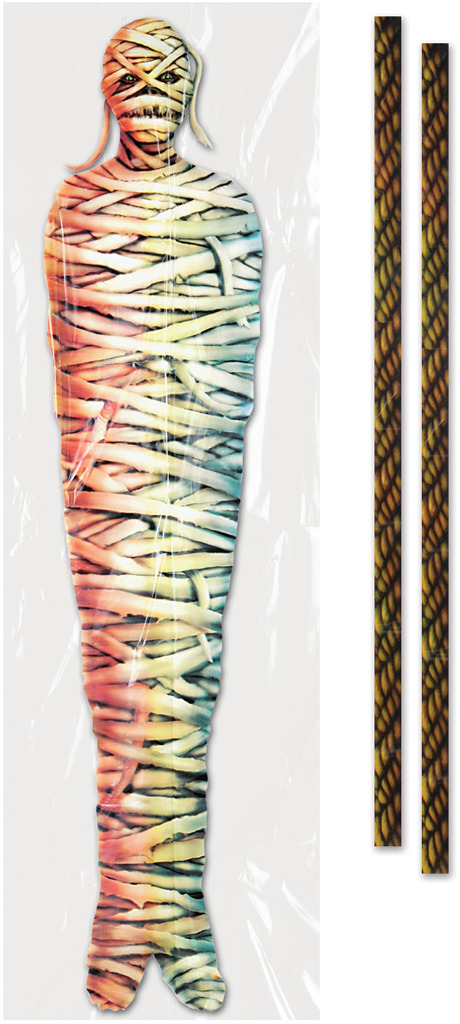 Beistle 00366 15.5 in. x 5 ft. Mummy Tree Wrap Decoration, Multicolor - Pack of 12