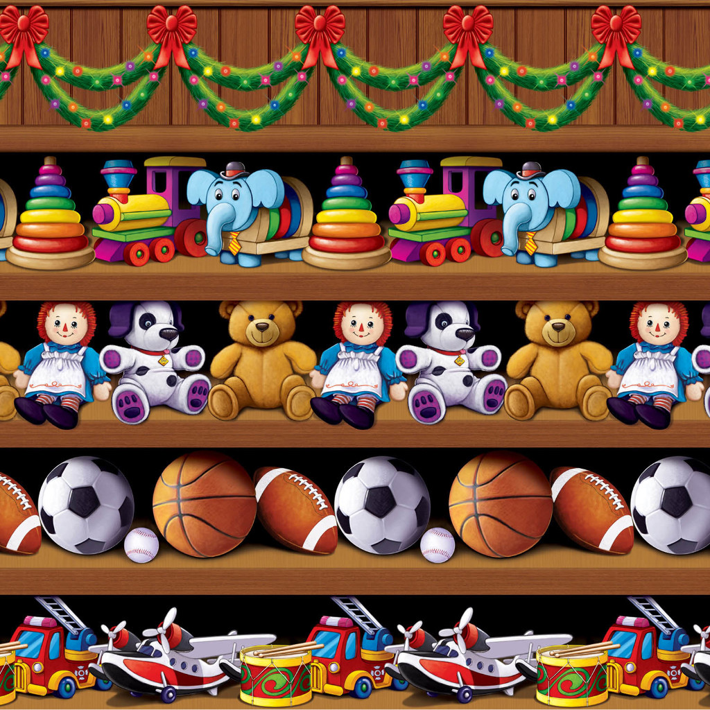 Beistle 20209 Santas Workshop Backdrop Pack of 6