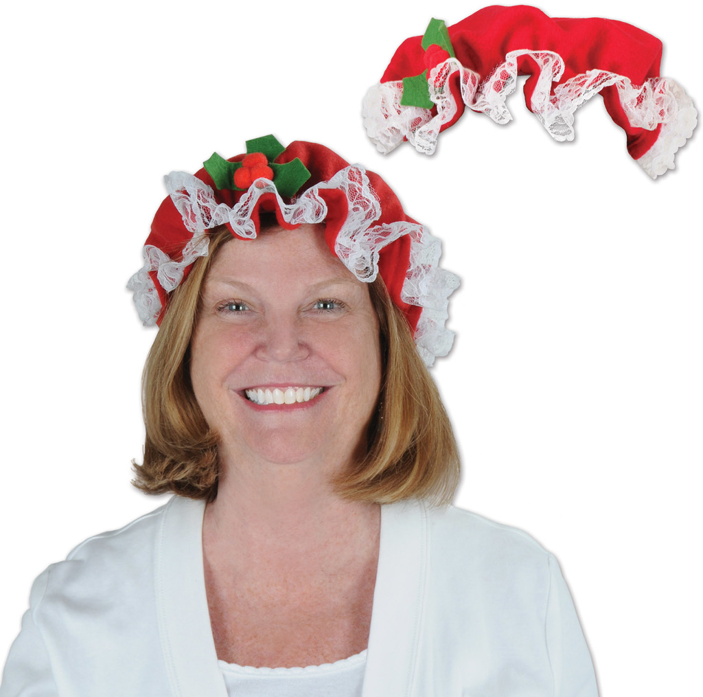 Beistle Adult Mrs. Claus Hats, 2ct. in Red