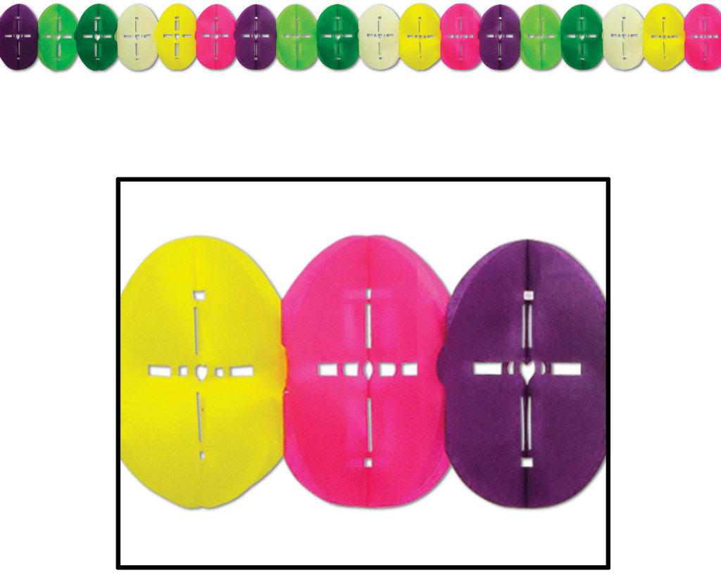 Beistle 44117 12 ft. x 6.25 in. Easter Egg Garland Pack of 12