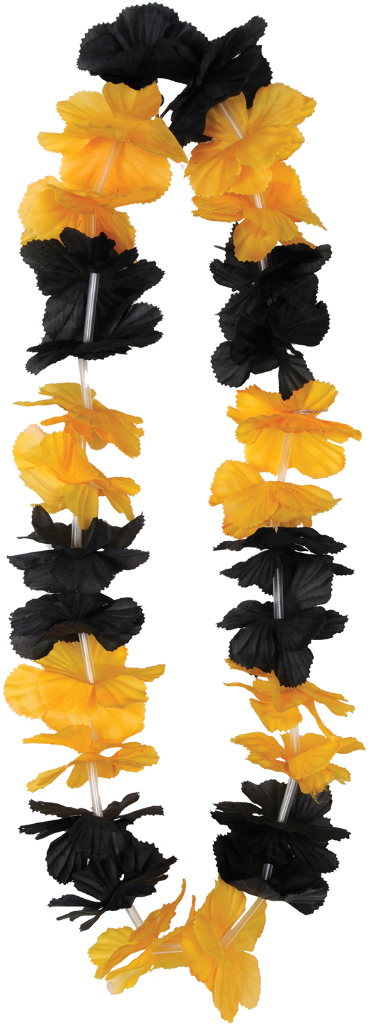 Wholesale Silk 'N Petals Party Lei - Black & Golden-Yellow(24x$1.92)