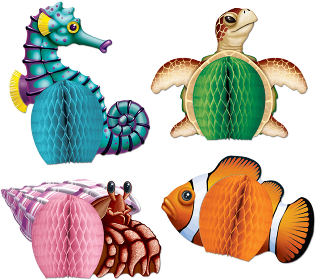 Beistle 5 1/2 Sea Creatures Playmates Centerpiece- 12/Pack | Quill
