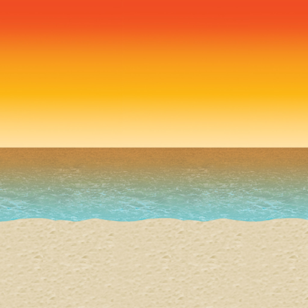 Beistle 4Ft x 30Ft Luau Sunset Backdrop | 4ft x 30ft
