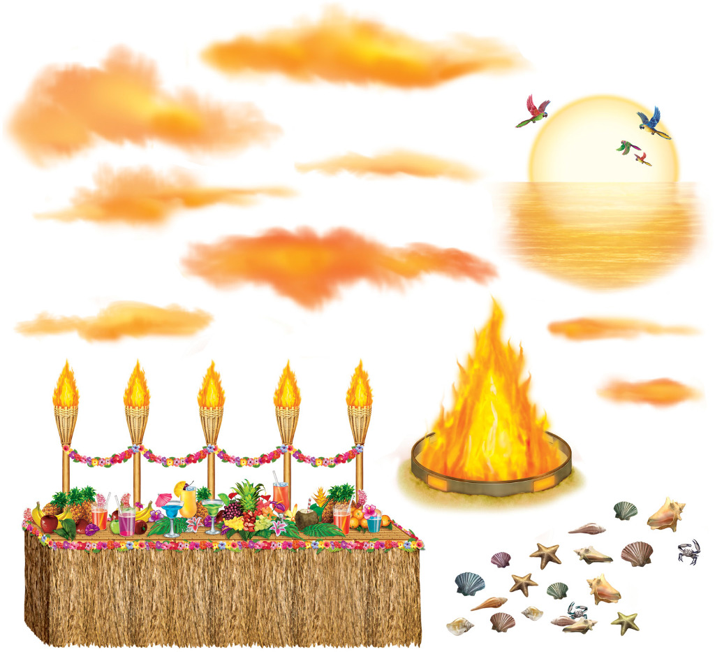 DDI 1906194 Luau Sunset Props Case of 12