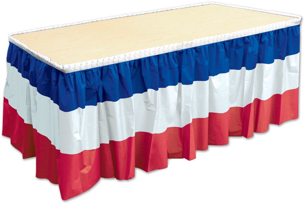 Beistle 29" x 14Ft Red, White & Blue Patriotic Table Skirting