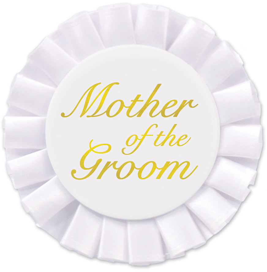 Beistle 3.5" Mother of the Groom Satin Buttons, 2ct. in White
