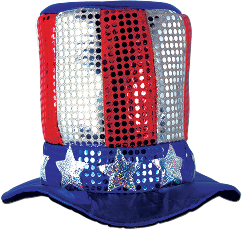 Beistle 60701 - Glitz N Gleam Uncle Sam Top Hat- Pack of 12
