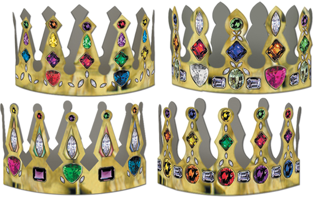 Wholesale Printed Crowns - Jeweled, Adjustable, Assorted Designs