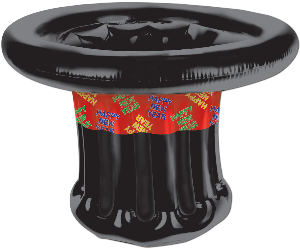Beistle 80115 Inflatable Happy New Year Top Hat Cooler- Pack Of 6
