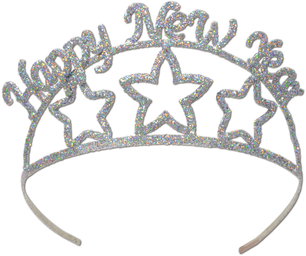 Beistle 80146 Glittered Happy New Year Tiara - Pack of 6