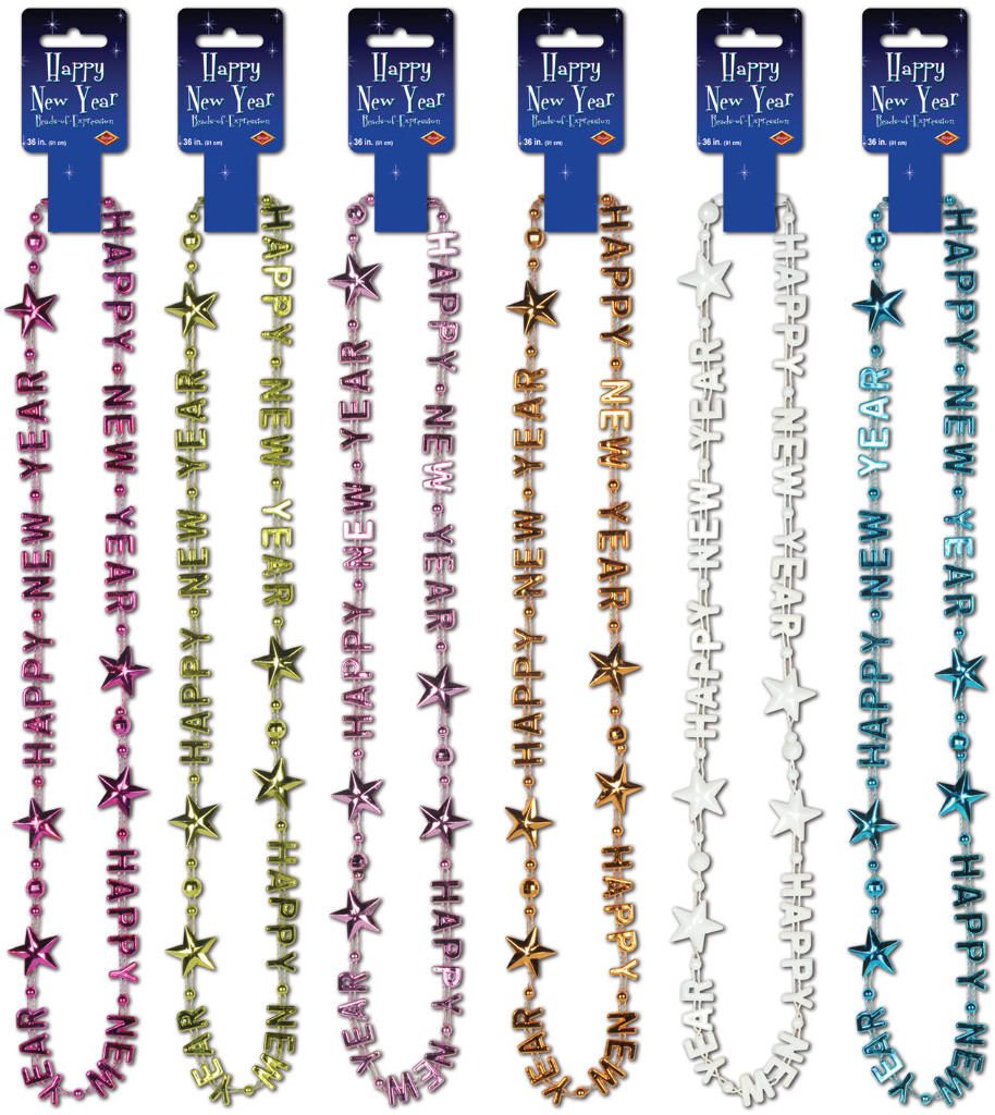 Happy New Year Beads-Of-Expression - Assorted Colors #99508(36x$1.11)