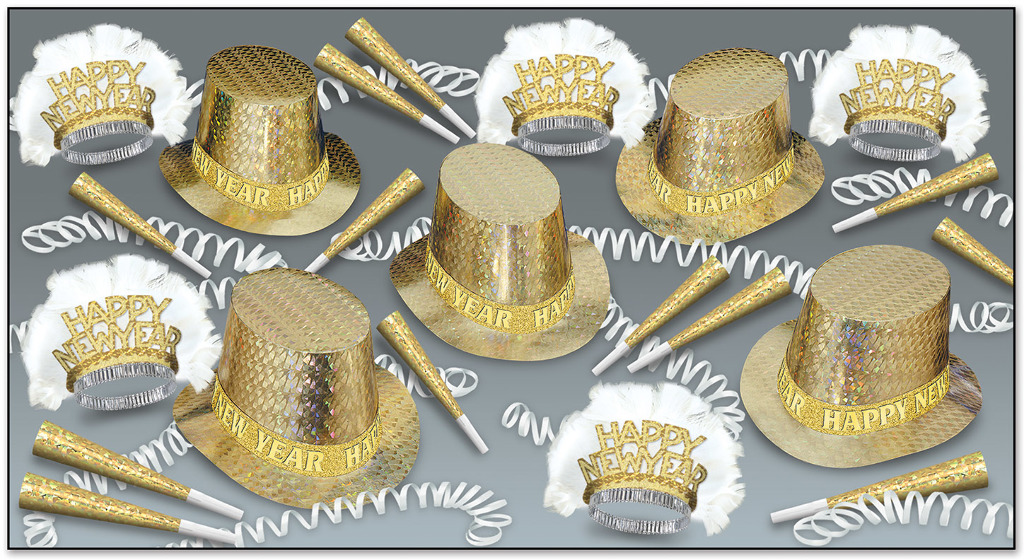 Beistle 86143-50 Topaz Happy New Year Assorted For 50