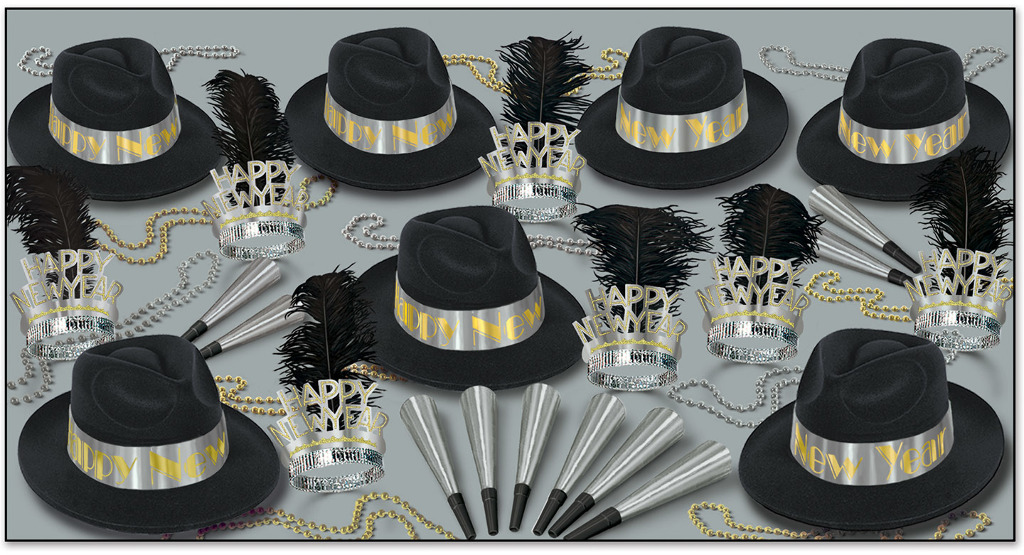 Beistle New Year Platinum Gold Assortment Kit for 50