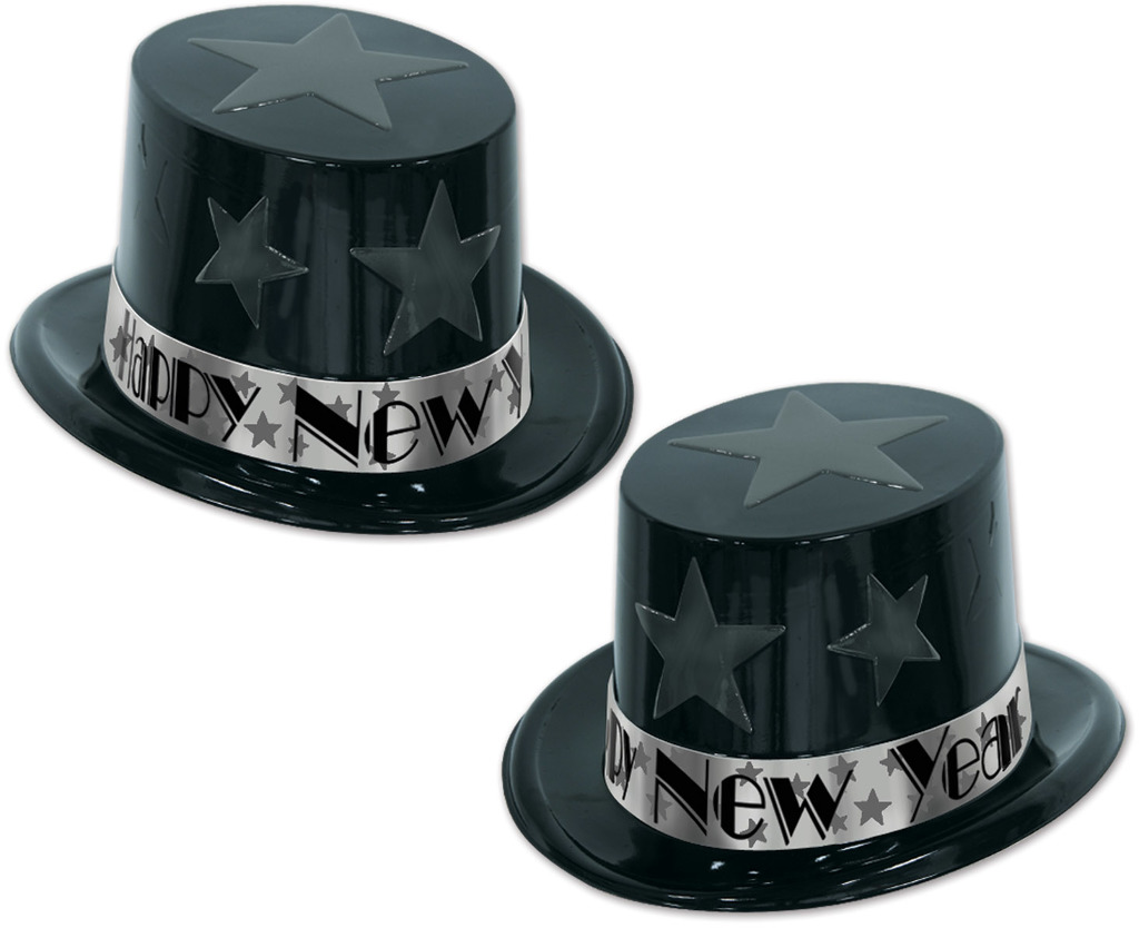Beistle 88831BKS25 New Year Star Topper- Black&Silver - Pack Of 25