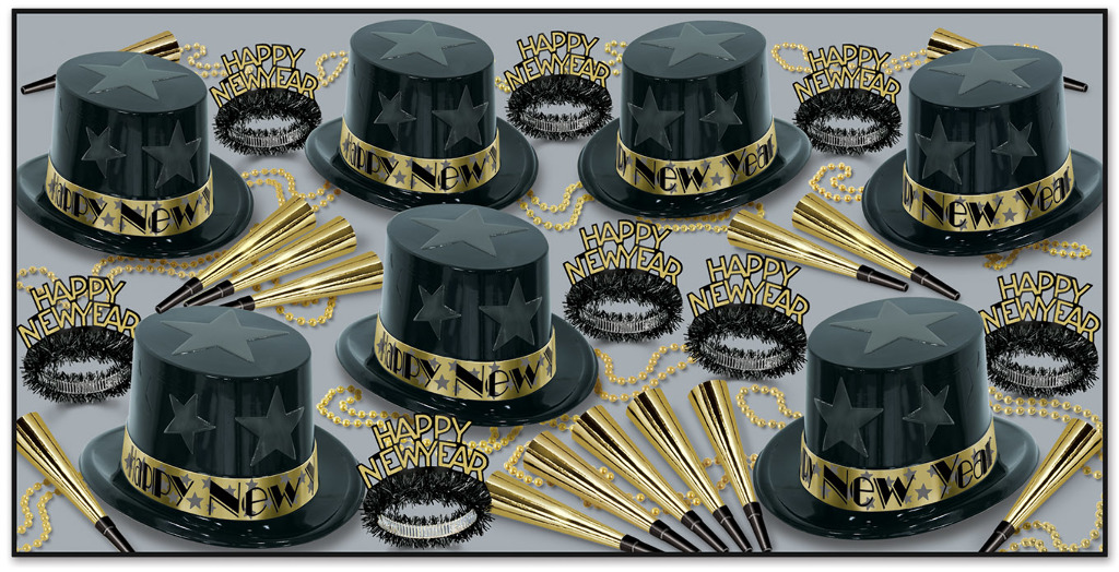 Beistle Black & Gold New Year Star Accessory Kit