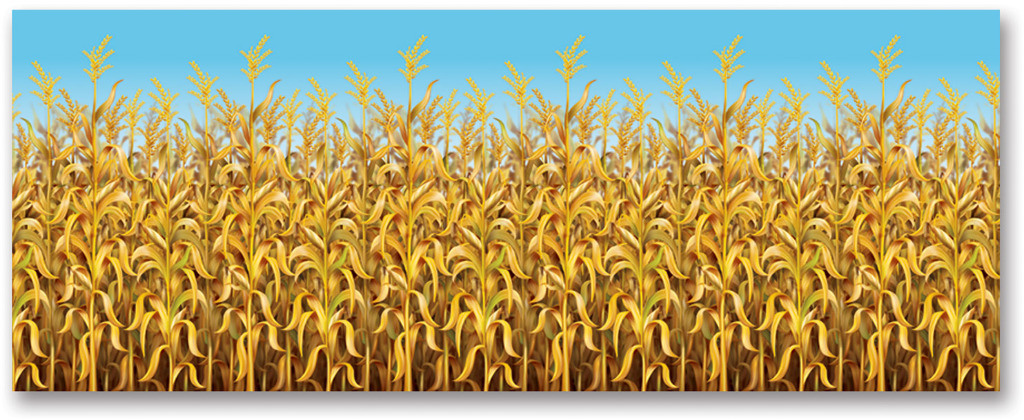 Beistle 4Ft x 30Ft Yellow Cornstalks Backdrop | 4ft x 30ft