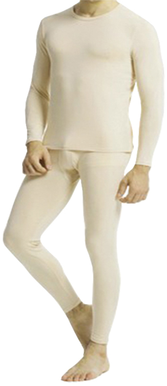 Cotton Plus Men's Thermal Top Bottom Underwear Set - Natural, 4X