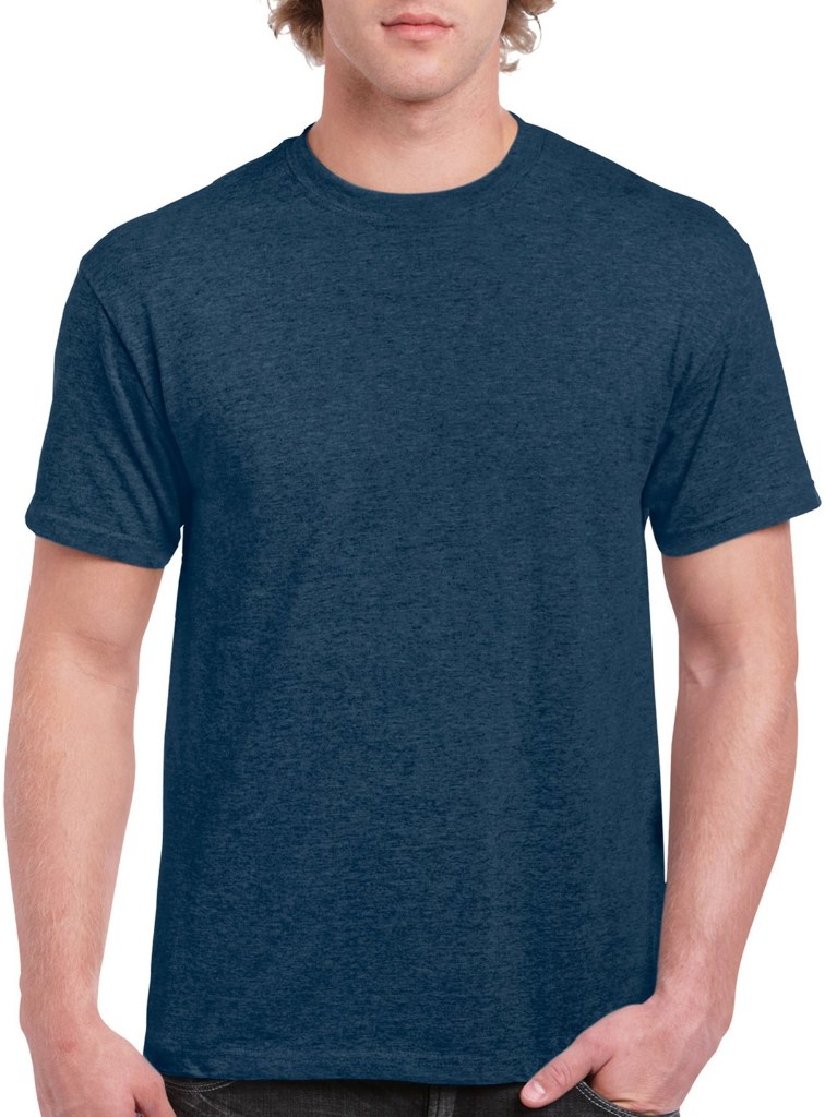 Irregular Gildan Short Sleeve T-Shirts - Heather Navy, Medium