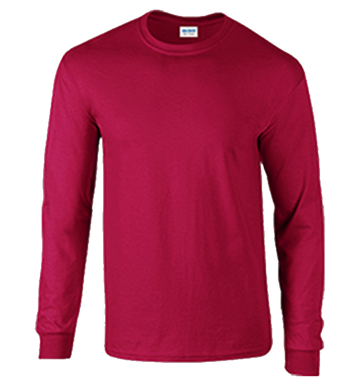 Wholesale Irregular Gildan Long-Sleeve T-Shirt - Cardinal Red, XL
