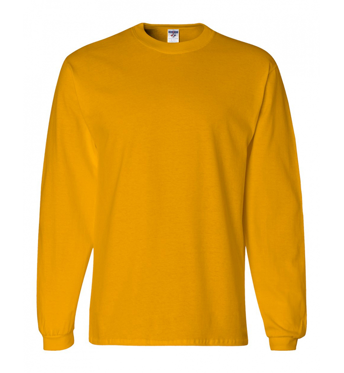 Wholesale Jerzees Men's Cotton Long-Sleeve T-Shirt - Gold, Large