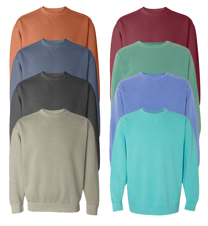 Irregular Comfort Colors Crew Neck Sweatshirt - Assorted Colors, Large