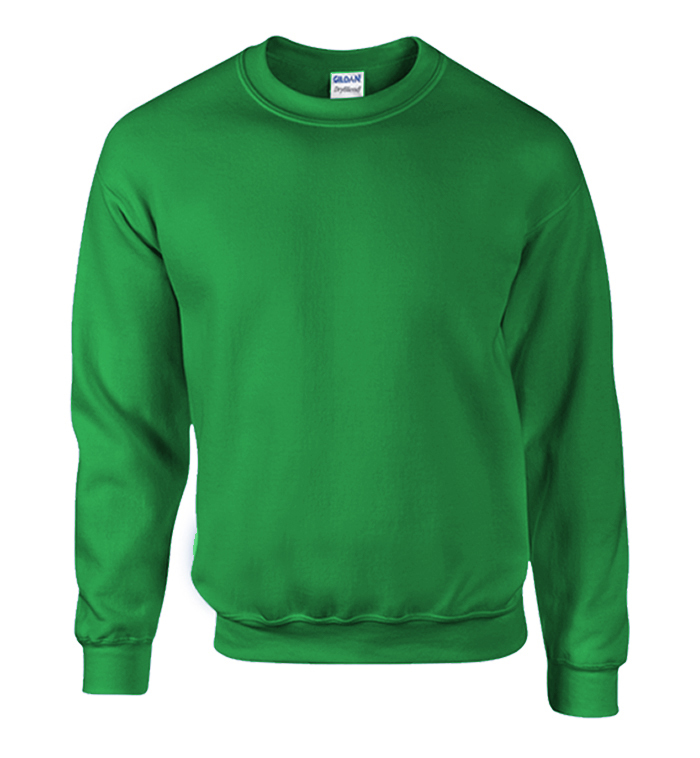 Irregular Gildan Mill Graded Crew Neck Sweatshirt - Irish Green, Large