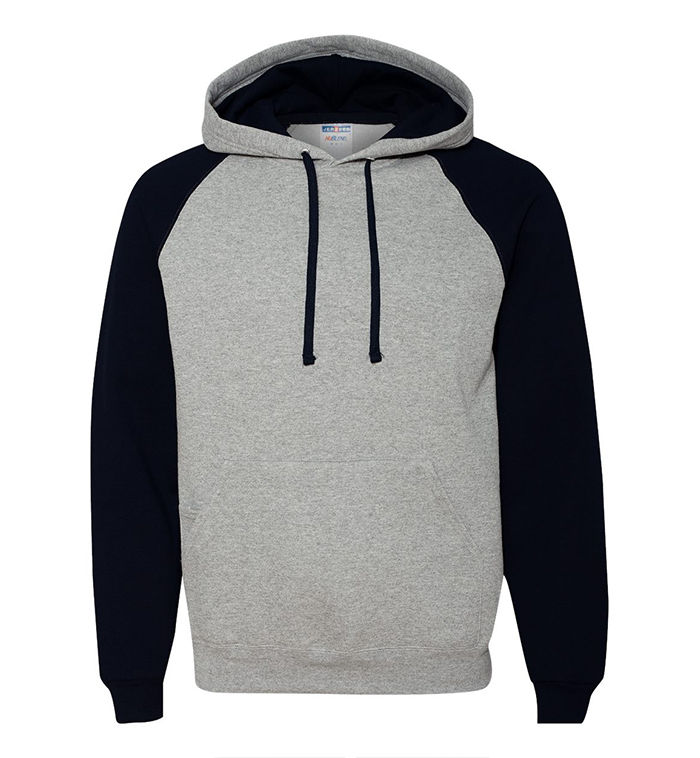 Wholesale Jerzees NuBlend Hooded Sweatshirt - Oxford/Black, Small