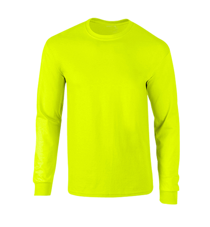 Fruit of the Loom Cotton Long-Sleeve T-Shirt - Safety Green, Medium