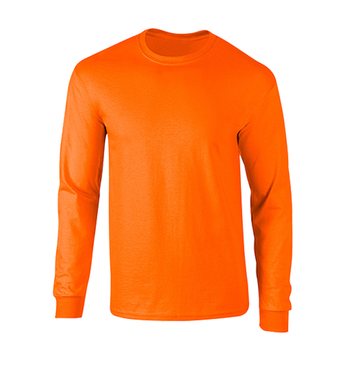 Wholesale Fruit of the Loom Cotton Long Sleeve T-Shirt - Safety Orange ...